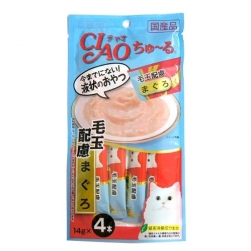 잇썸몰,이나바 챠오 츄르 파우치 14g x 4p 참치 헤어볼 (SC-101)