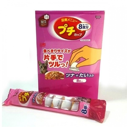 잇썸몰,푸치 미니컵 캔 참치 도미 22g 8p 12줄 (1박스)