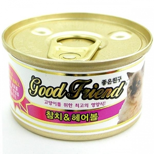 잇썸몰,고양이 사료 굿프렌드 참치 헤어볼 캔 85g 10개
