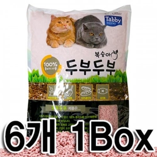 잇썸몰,고양이 모래 테비(Tabby 천연두부모래) 두부두부 7L 6개 - 복숭아