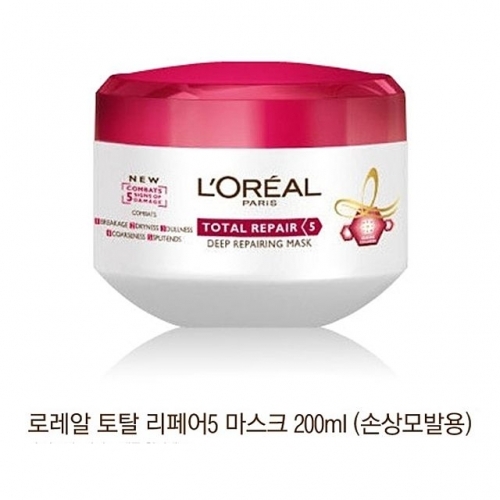 잇썸몰,로레알 토탈 리페어5 딥 마스크 200ml 손상모발용 1개 헤어트리트먼트 헤어팩 손상케어 헤어보습 헤어케어