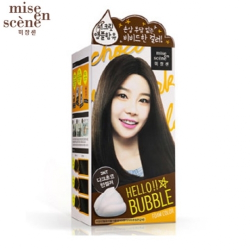 잇썸몰,미쟝센 헬로버블 거품염색 3NT다크초코턴컬러 풍성한거품 셀프염색 샴푸하듯이 부드러운모발