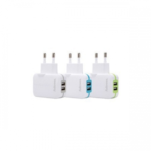 잇썸몰,가정용 2포트 USB 충전기 - 블루