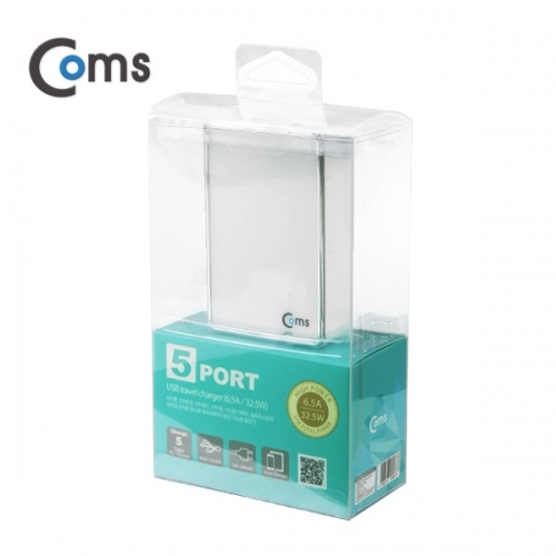 잇썸몰,Coms USB 전원 멀티 충전기-USB 5Port - 220V 전용-케이블 연결