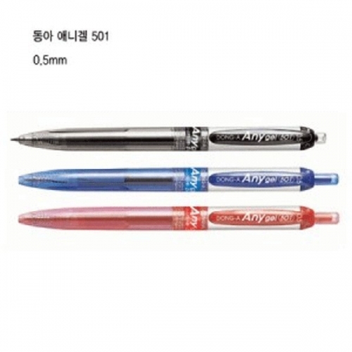잇썸몰,필기구 볼펜류 중성펜동아 애니겔501 0.5mm  흑색