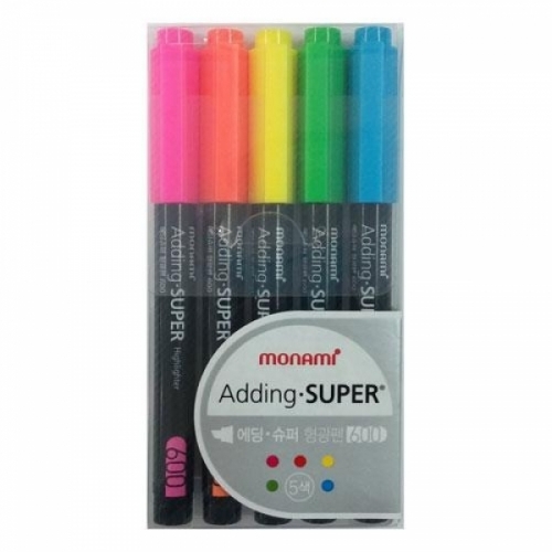 잇썸몰,모나미)에딩 형광펜 5색 세트-다스(12세트)