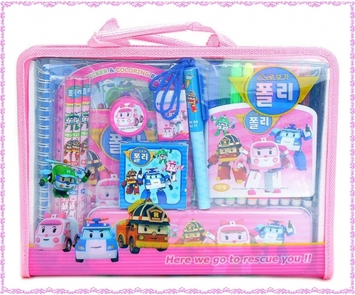 잇썸몰,폴리 가방 문구세트 핑크