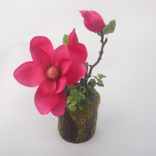 잇썸몰,목련화분(자주) 조화 화병 장식품 고급조화