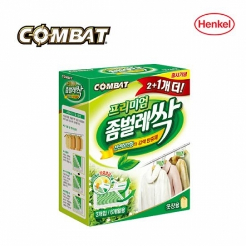 잇썸몰,컴배트 좀벌레싹 옷장용 산뜻한 허브향(2＋1개입)