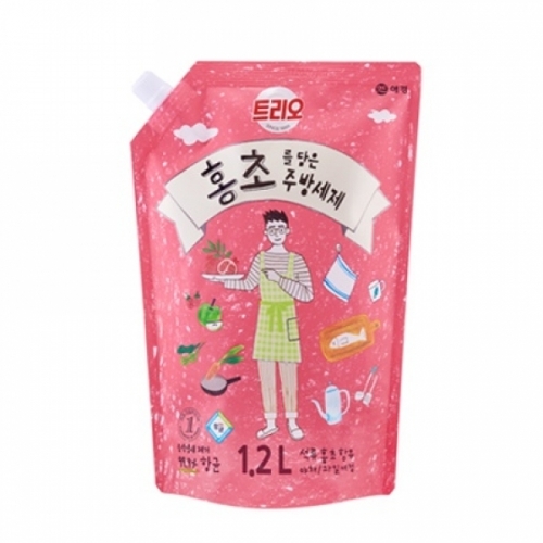 잇썸몰,애경 트리오 홍초를 담은 주방세제 리필 1200ml