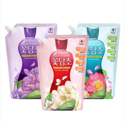 잇썸몰,LG샤프란 꽃담초 섬유유연제 리필 1300ml 자스민꽃