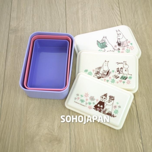 잇썸몰,무민 3단 도시락(꽃밭_사각)