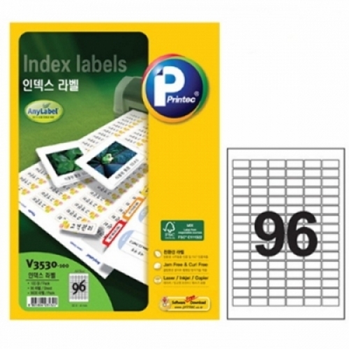 잇썸몰,프린텍 애니라벨 V3530 (96칸) (100매)