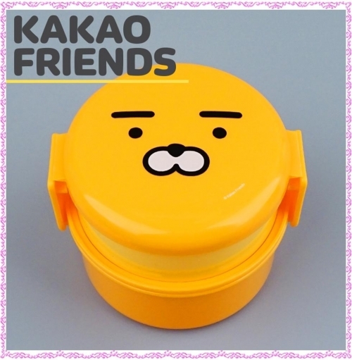 잇썸몰,카카오프렌즈 라이언 페이스 원형 도시락(2단) (063542)