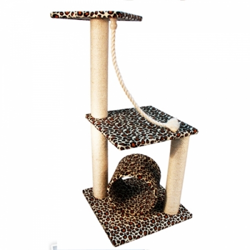 잇썸몰,펫모닝 호피무늬 미니 캣타워(PMC-9053-1)