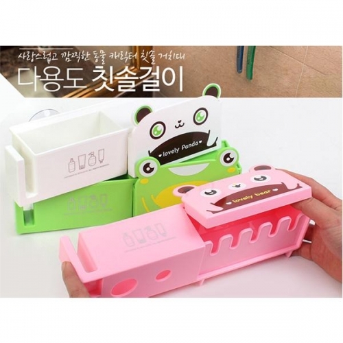 잇썸몰,다용도 칫솔걸이 그린 핑크 화이트
