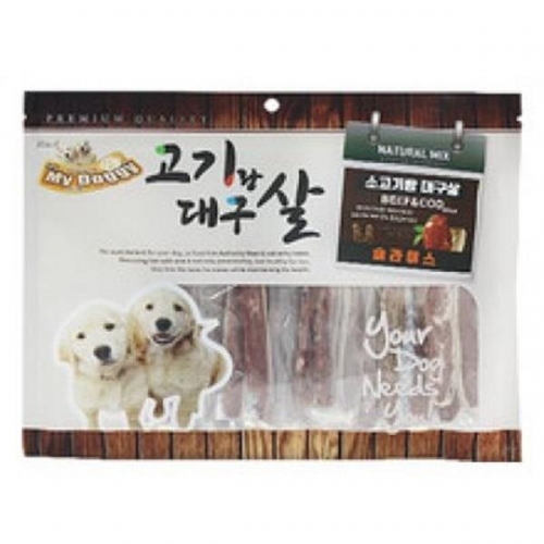 잇썸몰,마이도기 소고기랑 대구살 슬라이스 300g 애견간식 사사미