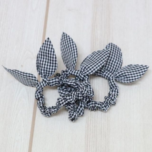 잇썸몰,ABM(C)블랙체크리본머리끈3p