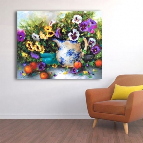 잇썸몰,보석십자수 3D 꽃들의 만남 40x40cm DIY 인테리어 소품