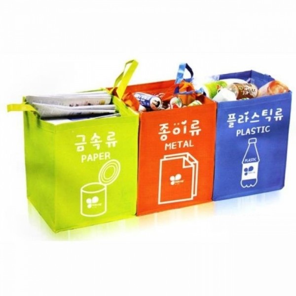 잇썸몰,3단 재활용 분리수거함 쓰레기분리수거함 쓰레기통
