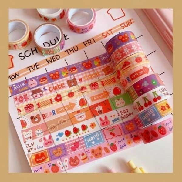 잇썸몰,다꾸 웹툰 DIY 종이 라벨 마스킹 테이프 5M 시리즈3