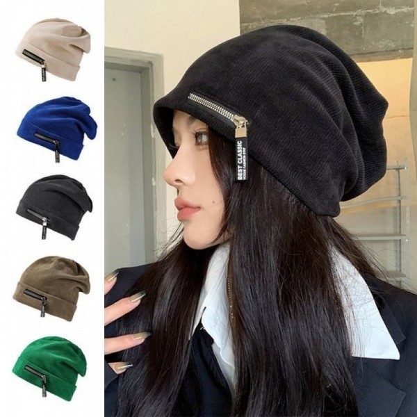 잇썸몰,코듀로이 지퍼 포인트 패션비니 OLM065