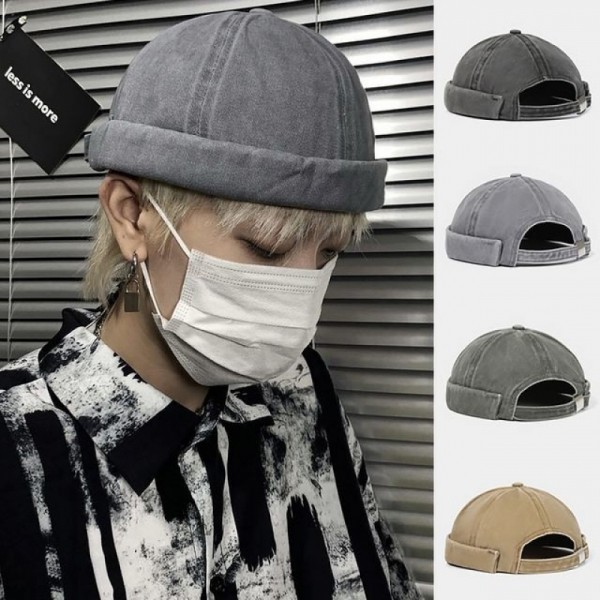 잇썸몰,남자 와치캡 피그먼트 숏비니 여자 워싱 챙없는모자