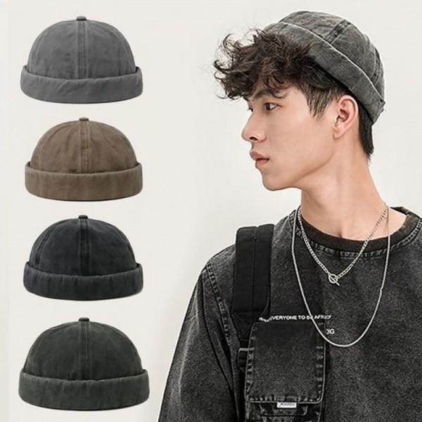 잇썸몰,공용 숏비니 피그먼트 숏비니 워싱 레옹모자 와치캡