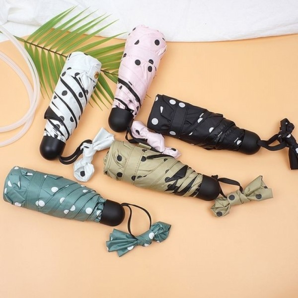잇썸몰,5칼라 땡땡이 5단미니휴대용 우산양산UV차단 MA4007